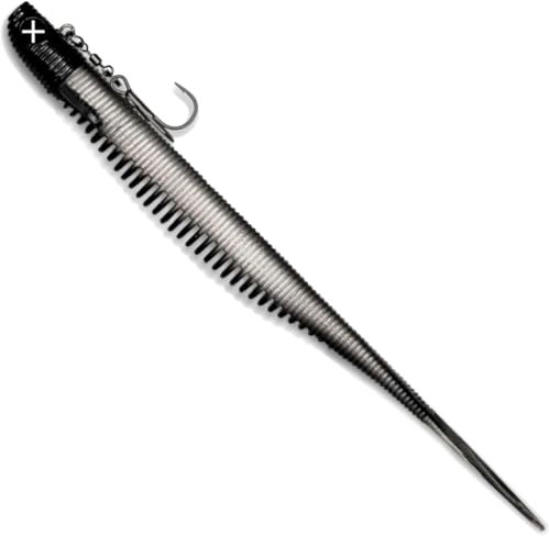 Monkey Lures Stalking Lui 25 cm - Vertikal Angeln Köder - Zander Gummifisch, Zander Angeln, Zanderköder, Vertikalangeln, Kunstköder zum Raubfischangeln, Angelköder (Ghostface)