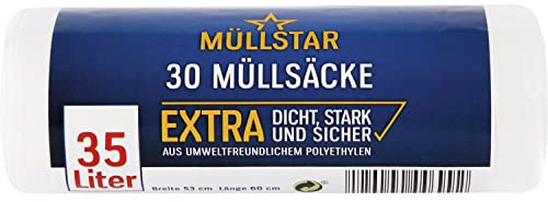 Müllsäcke 35 Liter 10 my 550 x 600 mm weiß