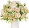 Floweroyal 4 Bündel Pfingstrose Künstliche Blumen Weiß Grün Blumen Seidenpfingstrosen Blumensträuße für Hochzeit Partei Tischaufsätze Blumenarrangement Heim Küche Dekor