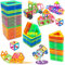 Kinyoda Magnetische Bausteine, 61 Pcs Magnetspielzeug,Magnetbausteine Set,Magnet Spielzeug,Magnet Spielzeug Kinder DIY,Magnetspiele für Geschenk ab 3 Jahre Junge,Mädchen Bauklötze Kinderspielzeug