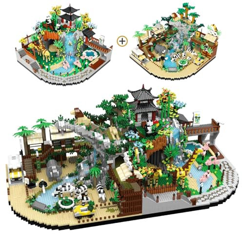 JOMIOD Zoo Bausteine Architektur Modell, 2 Set Zoo Serie Modular Building Konstruktionsspielzeug, Architektur Klemmbausteine Modell MOC Haus, Geschenkidee für Erwachsene und Kinder