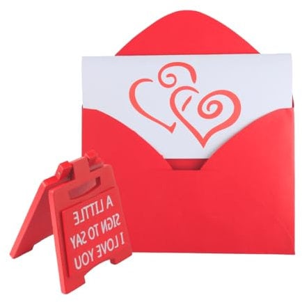 GroveEss I Love You Sign,Romantic Mini Sign Valentines Day Gifts for Girlfriend Boyfriend,Love Themed Sign Decoration Desktop Cute Birthday Wedding Aniversary Gift for Her Him Wife Mum(Red)