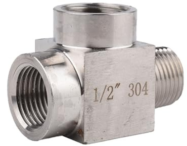 Raccord en T 1/2, raccord à 3 voies en acier inoxydable pour eau potable sanitaire (IG x IG x AG)