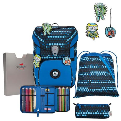 DerDieDas ErgoFlex Easy Exklusiv Superflash Schulranzenset 5-teilig Blue Robot