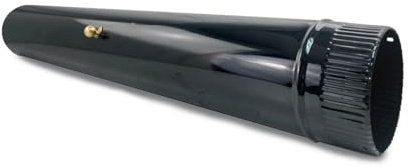 CAEXVEN Tubo Chimenea Vitrificado Negro 150mm con Llave de Tiro | Regulación de Humos | 1 Metro | Diseño Premium | Estufa de leña | Calefacción |