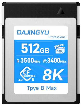 512GB CFexpress 4.0Type B Memory Cards for 8K RAW Photo and Video Recording Compatible with Nikon R5/R5C/Z8/Z9 Canon Cameras up to 3500MB/s Write,3400MB/s Read