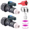 Set di 2 rubinetti da 3/4, in PVC, per serbatoio dell'acqua piovana, per acquari, piscine con raccordo a paratia, adattatore per tubo e apertura a foro (25 + 16 mm)
