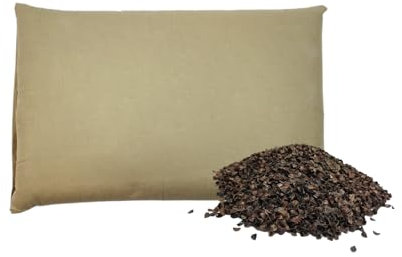 Cojín de salud con cáscaras de trigo sarraceno, 100% natural, ergonómico, transpirable e hipoalergénico, 50 x 30 cm, capacidad de 1,8 kg, funda extraíble