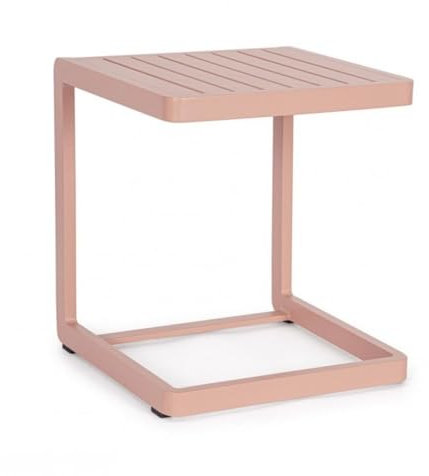 KONTE.DESIGN Table basse rectangulaire KONNOR en aluminium rose
