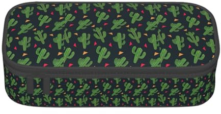 JGHHOUN Federmäppchen mit Kaktus-Kunstdruck, große Aufbewahrung, Federmäppchen, Studenten, Schule, Reisen, wesentliche Schreibwaren