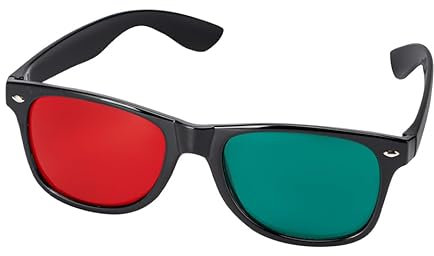 NVZPG AP 1 black frame red blue green 3D glasses for stereo relief TV movie DVD games and lazy eye training glasses(Red Green)