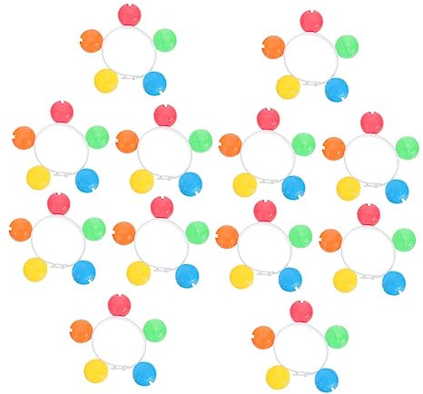 Warmhm 12 Stück Handgelenk Glöckchen Armbänder Jingle Bells Rasselarmbänder für Partys Geburtstagsfeiern und Schulmusikstunden Farben Zufällig Zufällige Farbe