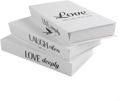 3 libri decorativi rustici per caminetti e vassoi (Love)