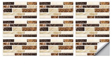 Tile Stickers 9pcs Simulation Marble Wall Sticker, Moisture-proof and Waterproof, Living Room Bathroom Kitchen Decoration Fliesenaufkleber(Color2)