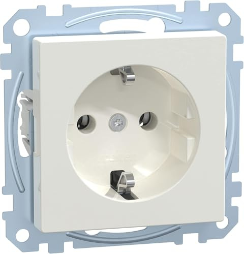 Schneider Electric Merten Schuko-Steckdose, Steckklemmen, System M, polarweiss glänzend, Artikelnummer MEG2301-0319, 1 Stück (Packung mit 10)