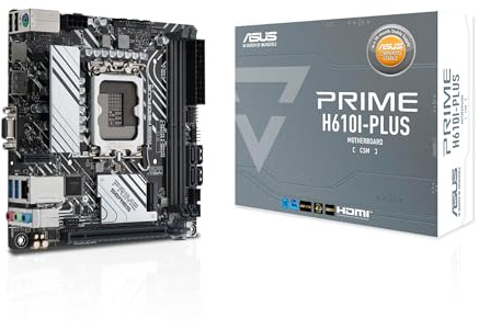 ASUS Prime H610I-PLUS-CSM Intel® H610 (LGA 1700) Mini-ITX Motherboard with DDR5 5600, PCIe 4.0, M.2 Slot, Intel® 1Gb Ethernet, DisplayPort, HDMI™, D-Sub, USB 3.2, SATA 6, ASUS Control Center Express