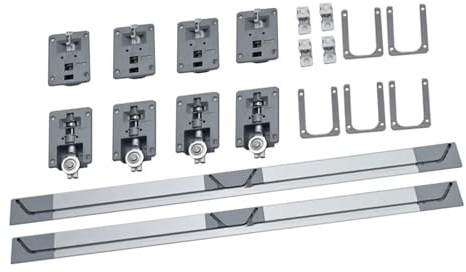 Rail de porte coulissante for armoire suspendue avec coulissement fluide. Kit quincaillerie for en bois