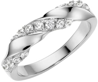 Giorgio Martello Milano Ring Ring mit weißen Zirkonia, Silber 925