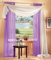 Gardinen Set, 2 x Schlaufenschal Voile, transparent, 245x140, Flieder, 1 x Voile Querbehang, Freihanddeko, 140x600, Creme, 61000560
