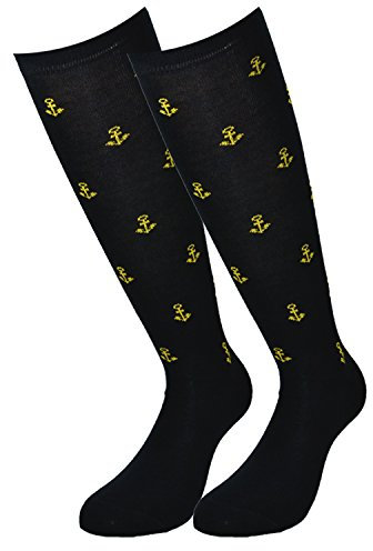 Fontana Calze, 6 paia di calze lunghe in puro cotone Filo di Scozia elasticizzate, confortevoli e rinforzate su punta e tallone. Prodotto Italiano. Fantasia Logo - TG 45/48