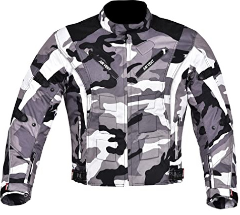 NORMAN Men's Motorcycle Motorbike Jacket Waterproof Textile with CE Armoured Camouflage (XL)