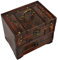 Vintage Schmuckkasten mit Spiegel 2 Schichten Holz Schmuckschatulle mit Schublade Organizer für Ringe Halsketten Armbänder Ohrringe Schmuckkoffer für Mädchen und Damen,B