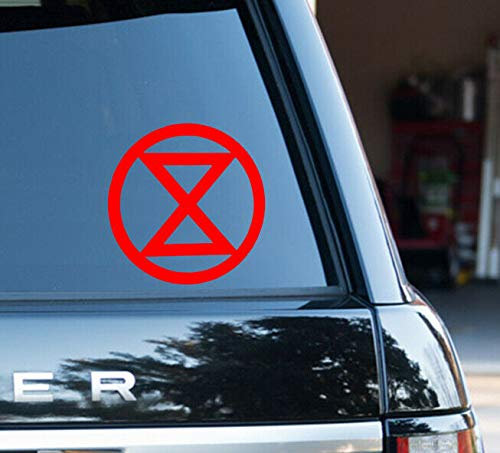 Rot Extinction Rebellion XR Vinyl Aufkleber (Durchmesser 10cm)