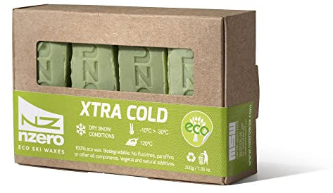 NZEROWAX Organische Skiwachs | 200g, 50g (x4) | Bio-Pflanzenwachs für Ski, Skitourengehen, Snowboard, Langlauf