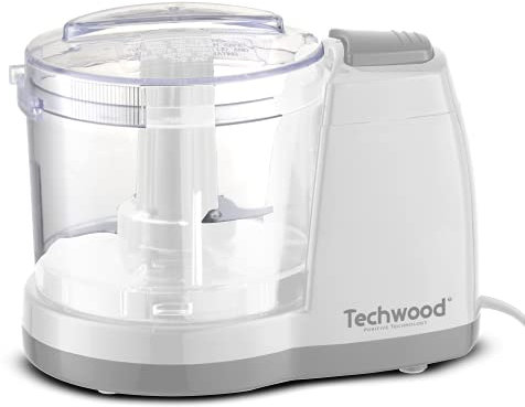 Techwood THA-150 Mini Hachoir-150W, Acier Inoxydable, Blanc