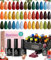Beetles UV Nagellack Herbstfestival 20 Farben mit Base Glossy & Matt Top Coat, Rot Gelb Orange Grün Blau Farbe Gel Nagellack für Maniküre Soak Off LED Nägel
