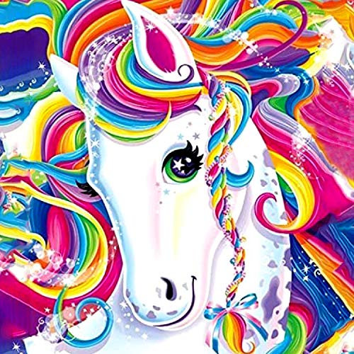 AmzKoi DIY Diamond Painting Set Buntes Pferd, 5D Diamant Malerei Kits, Malen nach Zahlen Diamant, Diamant painting bilder Arts Craft Weihnachtsgeschenke für Home Wand-Decor 30 x 30 cm