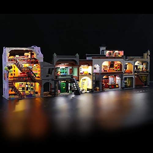 BRIKSMAX LED-Beleuchtungsset für Harry Potter Winkelgasse, Add-on für Lego Set 75978 - Ohne Modell (Fernbedienungsversion)