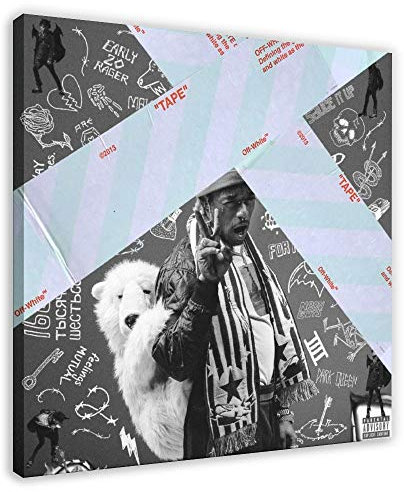 YZLI Hip Hop Rapper Lil Uzi Vert Luv Is Rage 2 Album Cover Leinwand Poster Schlafzimmer Dekor Sport Landschaft Büro Zimmer Dekor Geschenk 30 x 30 cm Rahmen Hip Hop Rapper Lil Uzi Vert Luv Is Rage 2