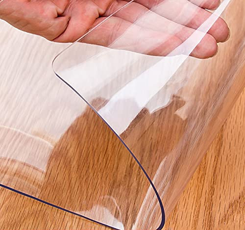 GSPURS PVC Protector Mesa, Mantel Transparente, Mantel Rectangular PVC Impermeable Ordenador Comedor Mantel para Suelo de Madera, Esterilla, Mesa de café(Color:1.5mm,Size:50x50cm)