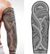 Tatodays temporäres tattoo mit vollem arm, zum aufkleben, körperkunst, transfer, tribal, polynesisch, hawaiianisch, aztekisch, kostüm, herren und damen, fake-temp-tattoo, cosplay