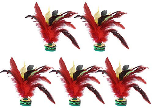 OUKENS Federball, 5Pcs 20CM Höhe Handmake Feather Shuttlecock China Foot Kick Unterhaltungsspiele