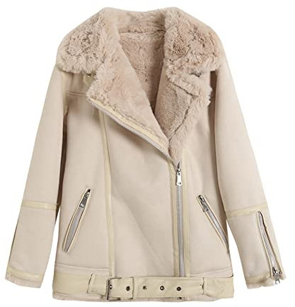 Automne Et Hiver éPais pour Femmes Double Face en Fourrure d'agneau Un Manteau en Peau De Daim Velours Mode Veste Chaude