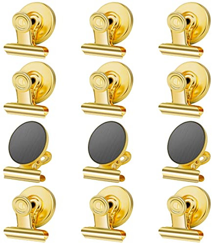 12 Pack Refrigerator Magnets Fridge Magnetic Clips Heavy Duty, Fridge Magnet Clips, Whiteboard Magnets Clips, Clips Magnets for Fridge, Whiteboard, Refrigerator