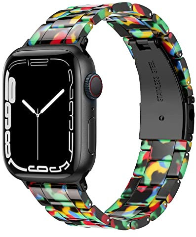 Sour Lemon Compatible with Resin Apple Watch Strap 38mm 40mm 41mm, Lightweight Replacement Band with Stainless Steel Buckle for iWatch Series 9 8 7 6 5 4 3 2 1 SE Sports & Edition for Women