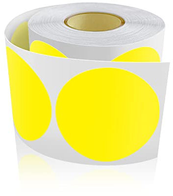 500 Stk Runde Aufkleber Stickers 50mm Farbkodierung Kreis Etiketten Rolle Markierungspunkte Gelb