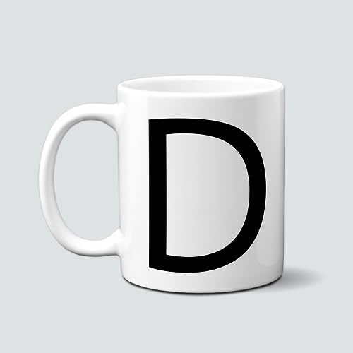 online-hut - Tasse - Kaffeetasse - Kaffeebecher - Monogrammtasse - Lieblingstasse - schwarz -Buchstabe - Initialentasse - NT-106-1 (D)