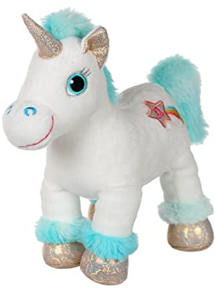GIPSY TOYS - Lica Bella Kuscheltier 22 cm weiß und türkis - Kuscheltier für Kinder - 071610