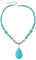 HMOOY Türkis Halskette, Vintage Böhmische Türkis Perlen Halskette Verstellbare Lange Türkis Tropfen Anhänger Halskette Western Ethnische Boho Schmuck für Damen Mädchen (Stil 2)