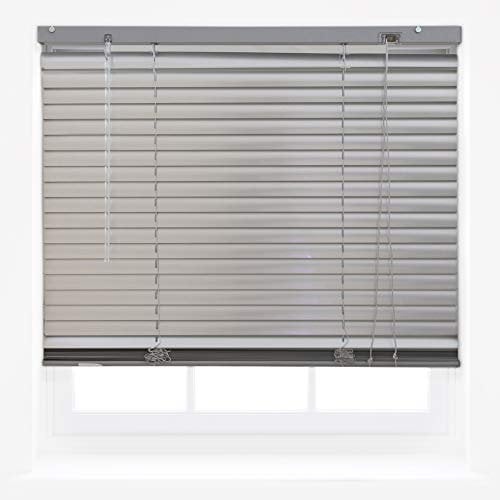 FURNISHED Silver Venetian Blinds Aluminium Material Easy Fit Curtains Home Office Venetian Window Blind New - 140W x 150L cm