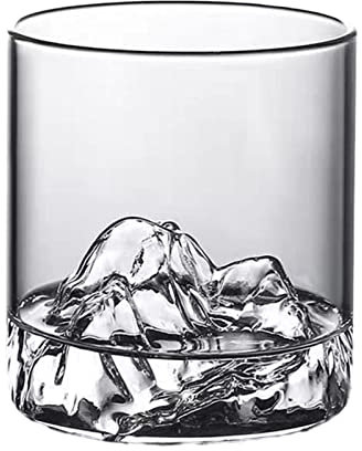 Whiskey Glasses,7 OZ Japanese Mountain Crystals Cut Old Fashioned Whiskey Glasses Bourbons Glass for Men Gift 300ML