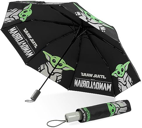 Disney The Mandalorian Folding Umbrella for Adults and Teenagers Folding Telescopic Umbrella Lightweight Travel Work