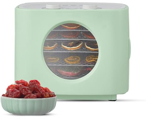 PAHION 5 Plateaux Déshydrateur Alimentaire Fruit Séché avec Régulateur De Température 30-80 ° C Séchoir À Fruits-Viandes Déshydrateur Numérique avec Minuterie 0-99 Heures Conservation en Douceur
