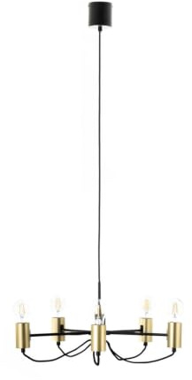 Lindby Kronleuchter Prospa (Modern) in Schwarz aus Metall (5 flammig, E27) - Pendelleuchte Hängelampe Lüster Lampe Deckenleuchte Deckenlampe Wohnzimmerleuchte