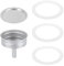 sourcing map Pièces de rechange pour cafetière expresso en aluminium avec 1 filtre et 3 joints d'étanchéité en silicone, 1 entonnoir 56 x 48 x 3 mm pour cafetière à moka 3 tasses (argent)