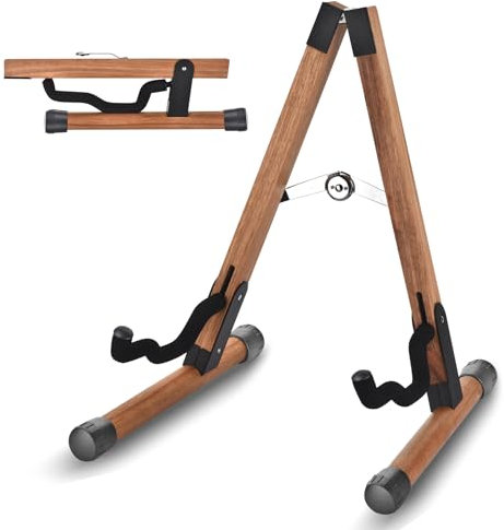 Support Guitare, Support Guitare Electrique, Guitare Acoustique et Basse, Porte - Guitar Stand Pliable à Ossature a Avec Bras en Caoutchouc Antidérapant et en Mousse Souple, Facile à Assembler